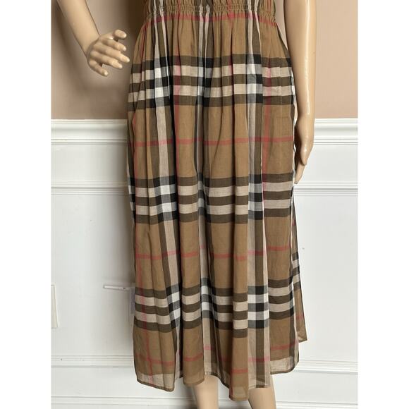 Burberry Delilah Women’s Toupe Brown Check Dress 4 US (38 Euro) 8099412 NWT $820 - Picture 3 of 14